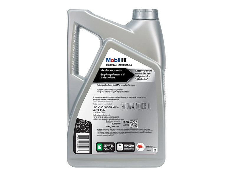 Mobil 1 0-W40 European Car Formula 5qt 2 Mobil 1 0-W40 European Car Formula 5qt - Image 2